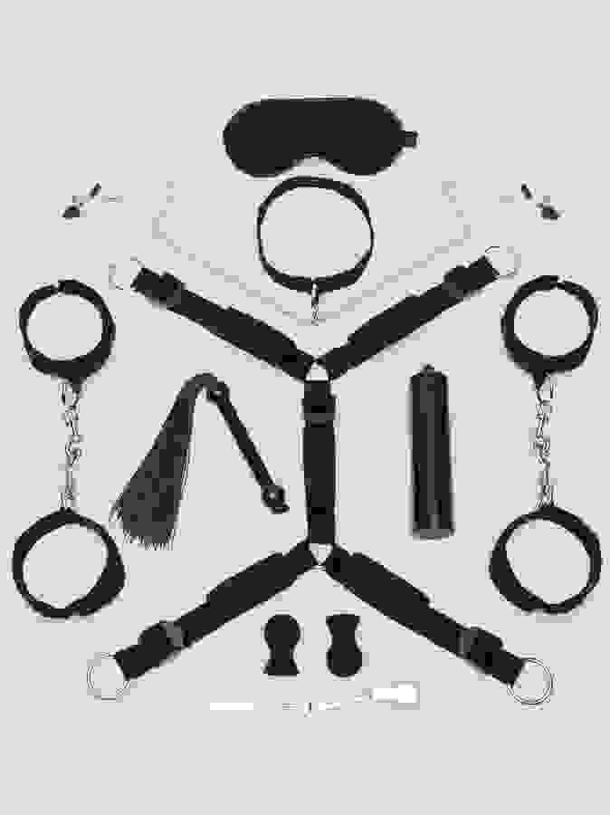 Lovehoney Kinky Couple Mega Bondage Kit (10 Piece), Black, hi-res